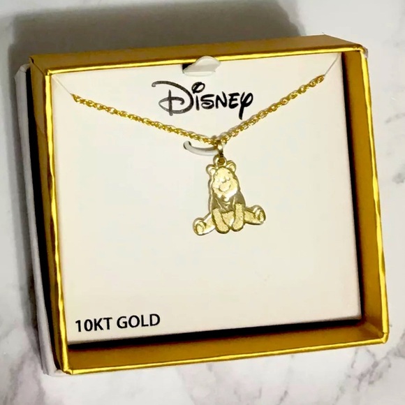 Disney Jewelry - 10kt Gold Winnie the Pooh Disney Pendant Necklace Kid Men Women Unisex!